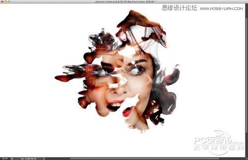 Photoshop CS6使用墨水笔刷制作抽象头像,PS教程,图老师教程网