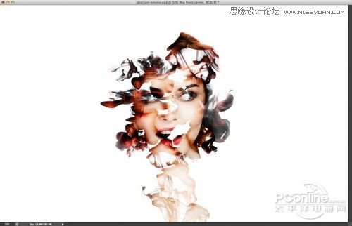 Photoshop CS6使用墨水笔刷制作抽象头像,PS教程,图老师教程网