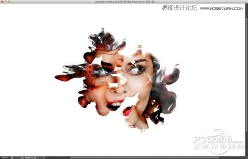 Photoshop CS6使用墨水笔刷制作抽象头像,PS教程,图老师教程网