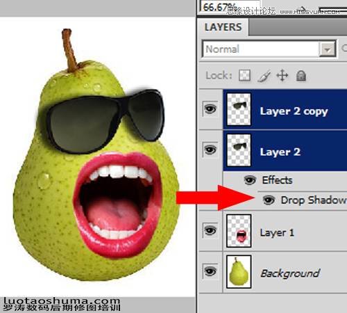 Photoshop创意合成长着大嘴巴的鸭梨,PS教程,图老师教程网