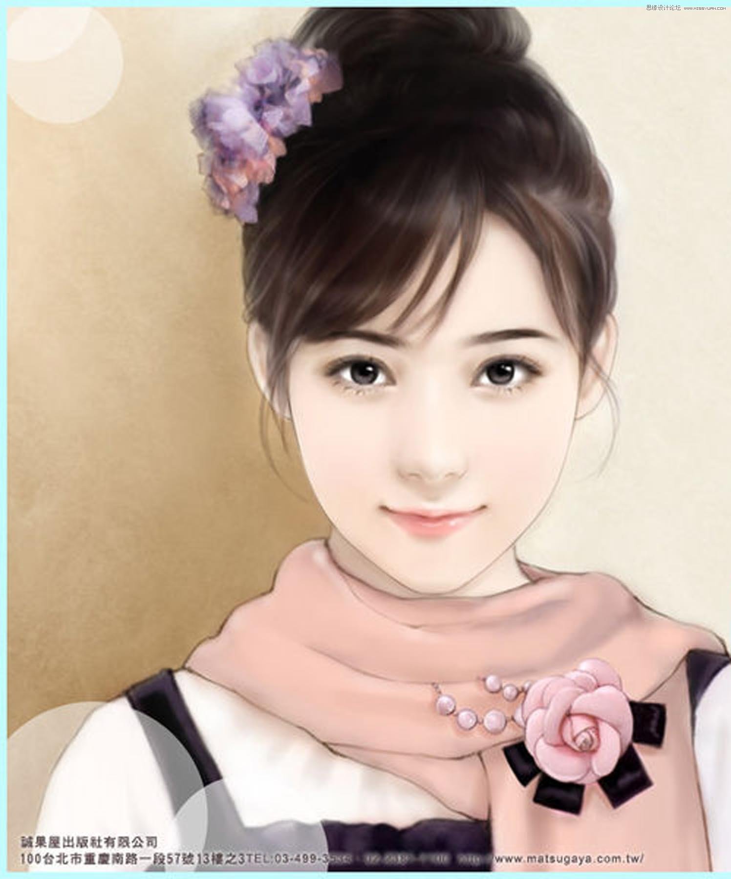 Photoshop制作古典言情风可爱美女,PS教程,图老师教程网