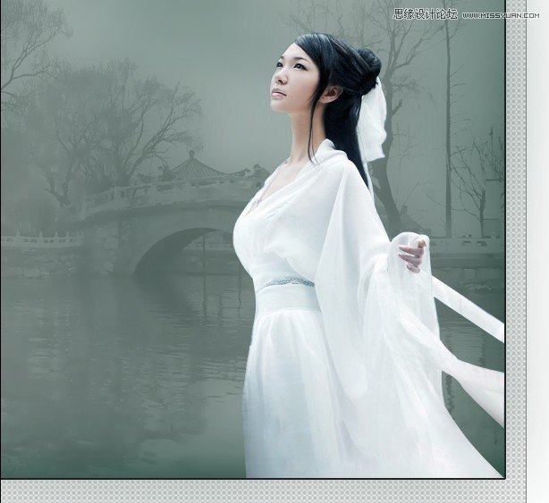 Photoshop制作中国风画卷美女场景,PS教程,图老师教程网