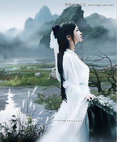 Photoshop制作中国风画卷美女场景,PS教程,图老师教程网