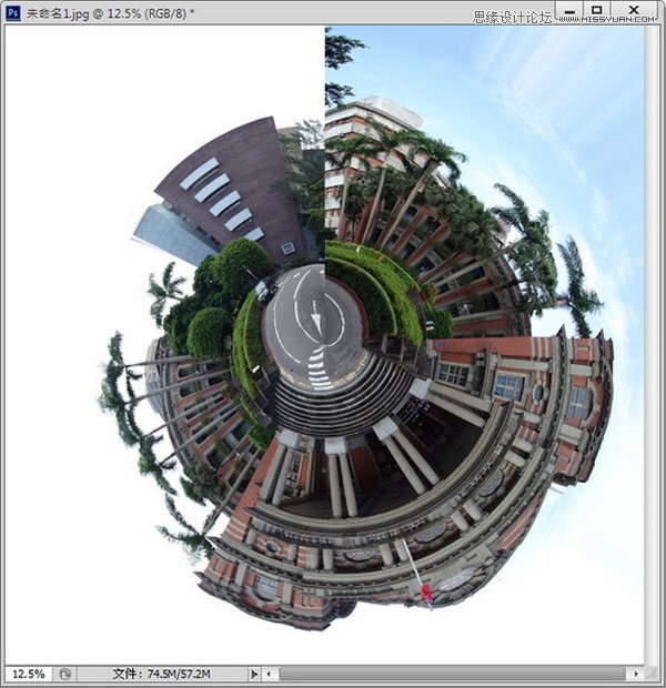 Photoshop制作360度极地风景图效果,PS教程,图老师教程网