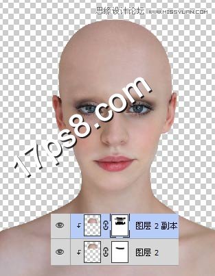 Photoshop把美女变成光头异形效果,PS教程,图老师教程网