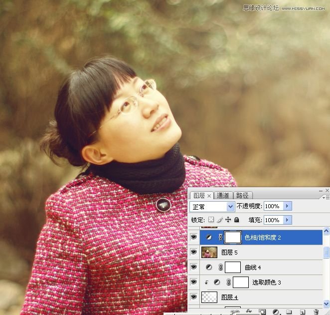 Photoshop调出公园女孩淡淡黄色效果,PS教程,图老师教程网