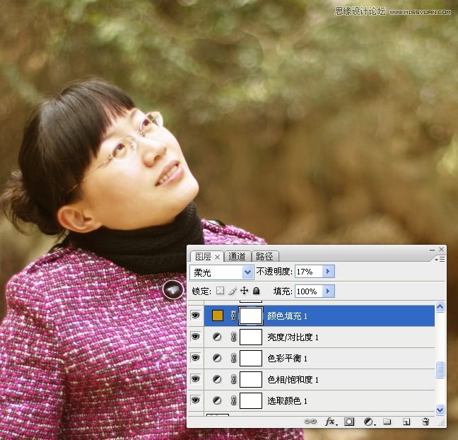 Photoshop调出公园女孩淡淡黄色效果,PS教程,图老师教程网