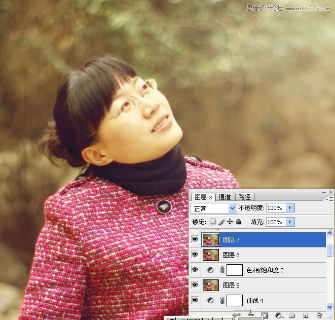 Photoshop调出公园女孩淡淡黄色效果,PS教程,图老师教程网