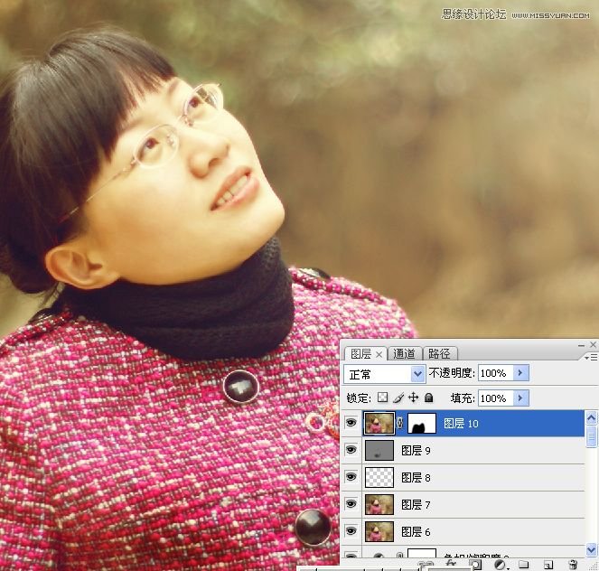 Photoshop调出公园女孩淡淡黄色效果,PS教程,图老师教程网