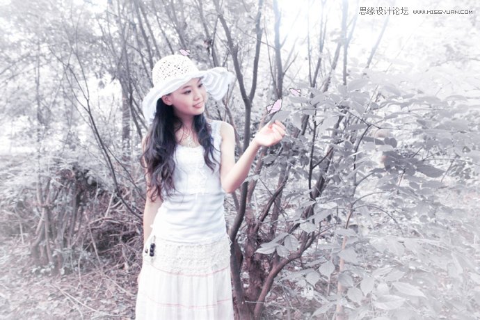 Photoshop调出外景美女唯美柔色调