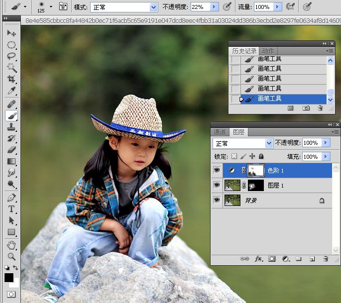 Photoshop修复小孩外景欠曝照片教程