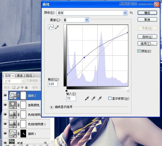 Photoshop调出欧美人像质感青色效果
