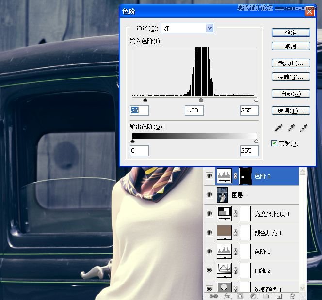 Photoshop调出欧美人像质感青色效果