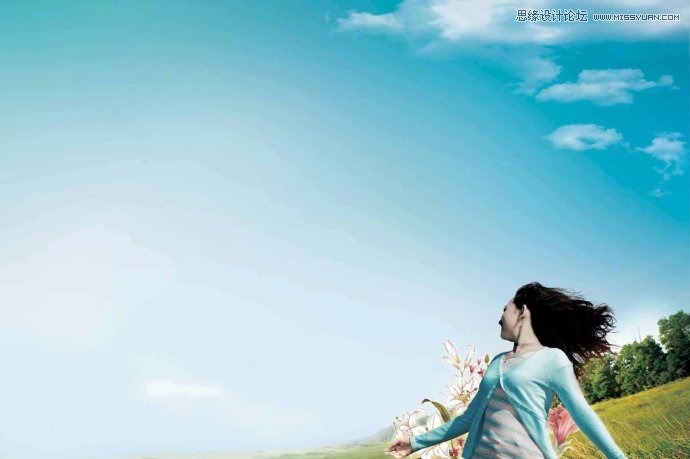 Photoshop设计时尚清新风格的桌面壁纸