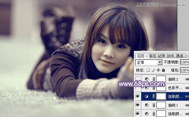 Photoshop调出可爱美女淡淡的柔美效果
