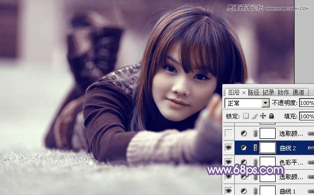 Photoshop调出可爱美女淡淡的柔美效果