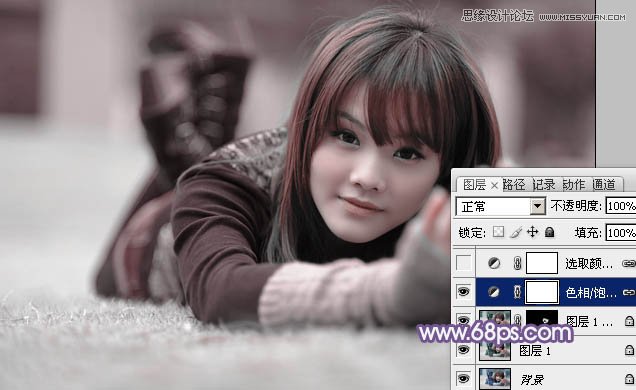 Photoshop调出可爱美女淡淡的柔美效果