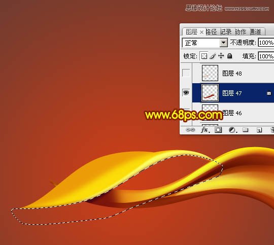 Photoshop制作立体效果的金色花纹