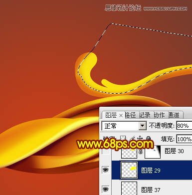 Photoshop制作立体效果的金色花纹
