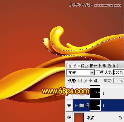 Photoshop制作立体效果的金色花纹