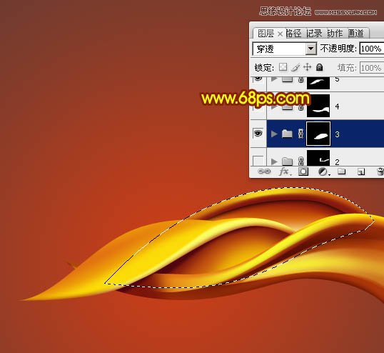 Photoshop制作立体效果的金色花纹