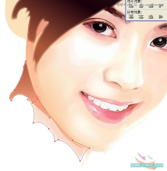 Illustrator网格工具绘制写实美女教程