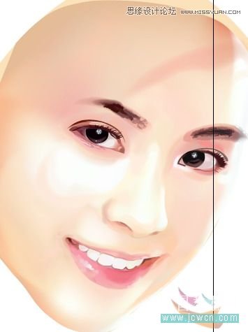 Illustrator网格工具绘制写实美女教程
