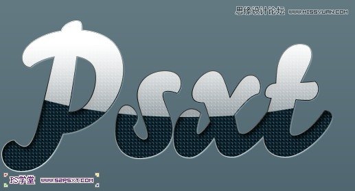 Photoshop制作网格图案效果的凹陷字