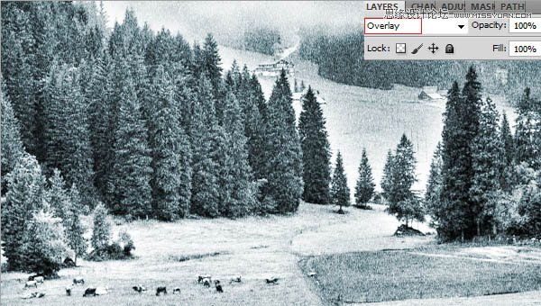 Photoshop把风景照调成雪景效果