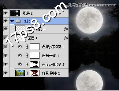 Photoshop把白天风景照片变黑夜效果