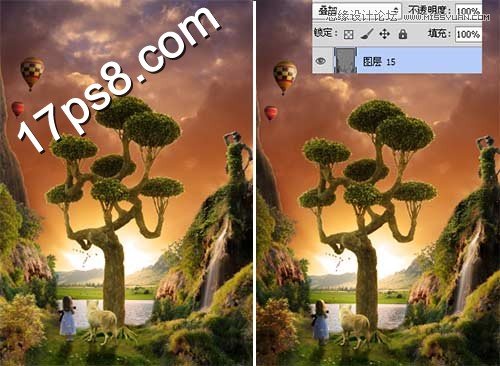 Photoshop合成山谷奇异的日出场景