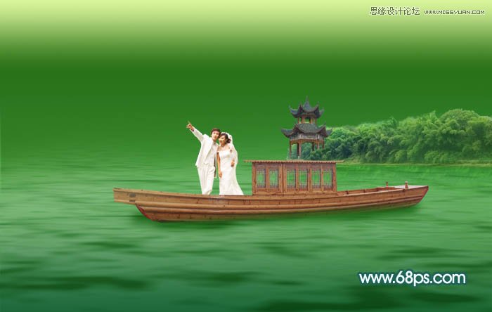 Photoshop合成唯美风格的中国风婚片教程