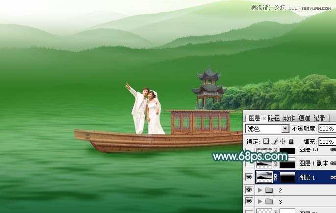 Photoshop合成唯美风格的中国风婚片教程