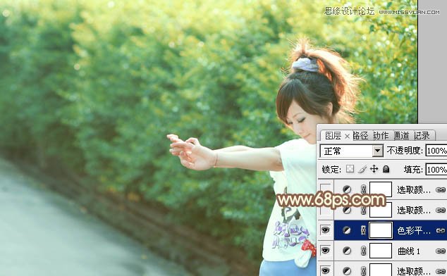 Photoshop调出外景女孩秋季淡黄色调