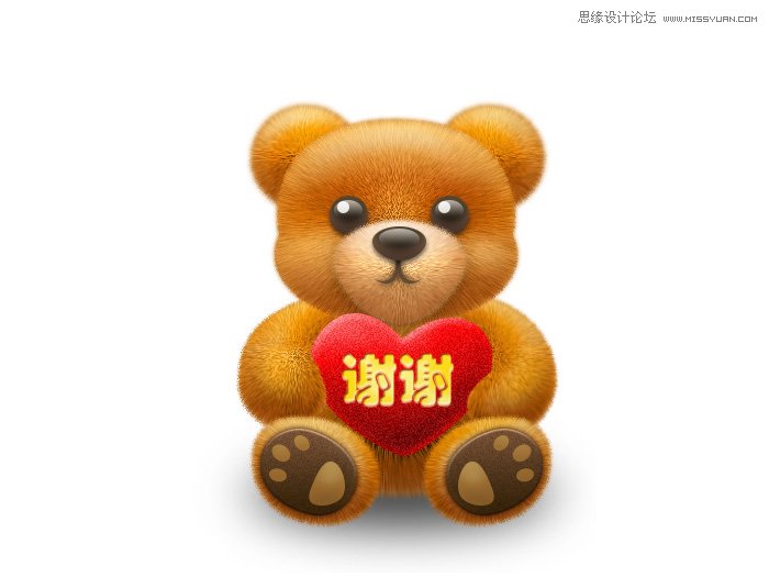 Photoshop制作可爱逼真的小熊玩具