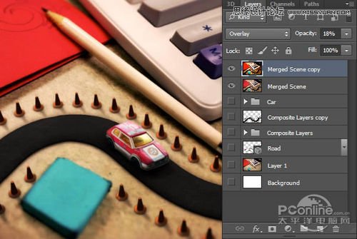 Photoshop CS6设计桌面上的创意跑道