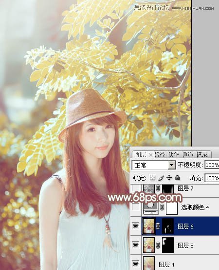 <a href=http://www.cnwebshow.com/http://www.cnwebshow.com/edu/photoshop/ target=_blank class=infotextkey>Photoshop</a>调出树林下女孩甜美暖色调,PS教程