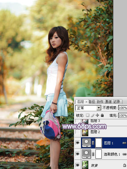 Photoshop调出果子照片淡淡的紫色调