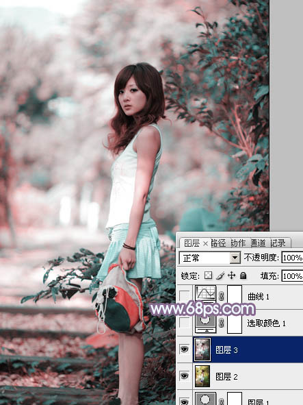 Photoshop调出果子照片淡淡的紫色调