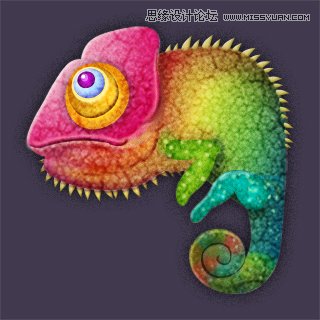 <a href=http://www.cnwebshow.com/http://www.cnwebshow.com/edu/photoshop/ target=_blank class=infotextkey>Photoshop</a>绘制i逼真的变色龙图标教程,PS教程