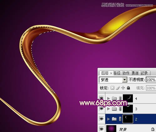 Photoshop设计华丽高贵的心形丝带教程