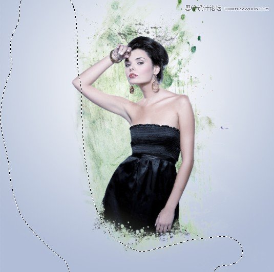Photoshop设计创意风格的水墨美女效果