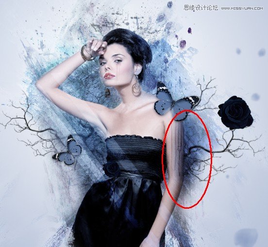 Photoshop设计创意风格的水墨美女效果