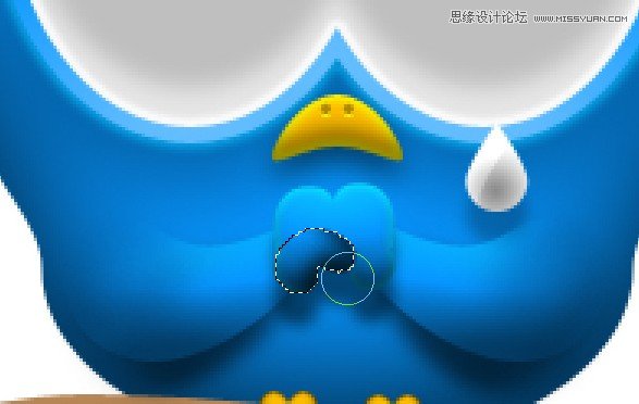 Photoshop绘制蓝色立体效果的推特小鸟图标