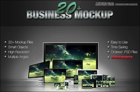 business-mockups 设计师必备的40套设计稿展示模型PSD素材
