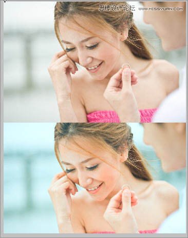 Photoshop在LAB模式下给婚片调出甜蜜效果