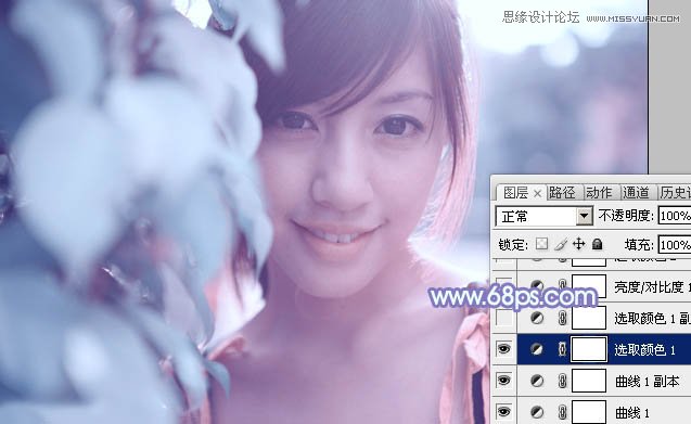 Photoshop使用通道法调出美女照片梦幻蓝色调