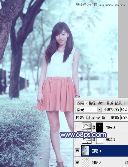 Photoshop调出可爱女孩淡淡的蓝色效果
