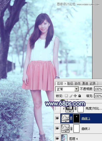 Photoshop调出可爱女孩淡淡的蓝色效果