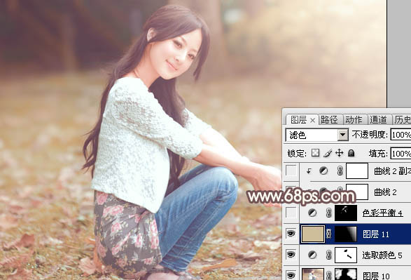 Photoshop调出果子照片柔柔淡黄肤色效果